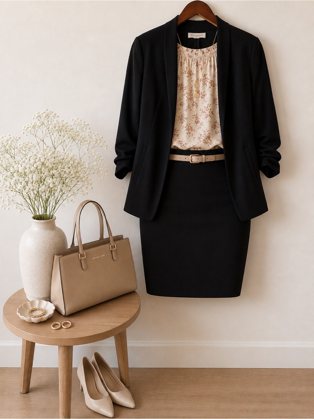 Philosophy Black Blazer | Medium | Classic Career | Shoulder Pads
